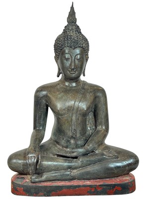 Lot 131 - Large Sukhothai Bronze Figure.