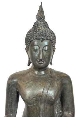 Lot 131 - Large Sukhothai Bronze Figure.