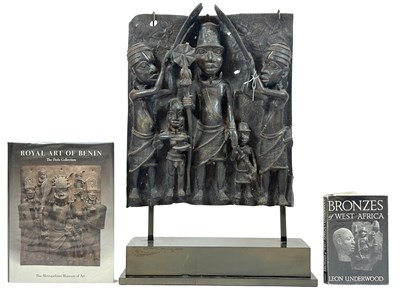 Lot 107 - Benin Bronze Plaque with 2 Books.