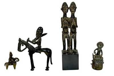 Lot 111 - Ashanti Bronze Cooking Pot and West African Bronzes.