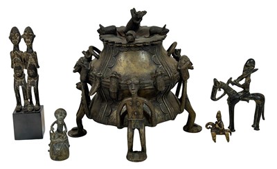 Lot 111 - Ashanti Bronze Cooking Pot and West African Bronzes.