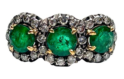 Lot 108 - Emerald and Diamond Dress Ring.