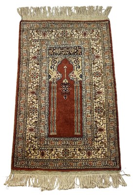 Lot 191 - Fine Prayer Rug in Earthy Autumn Tones.