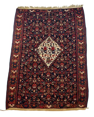 Lot 186 - Lightweight Floor Rug in Red, Navy and Orange.