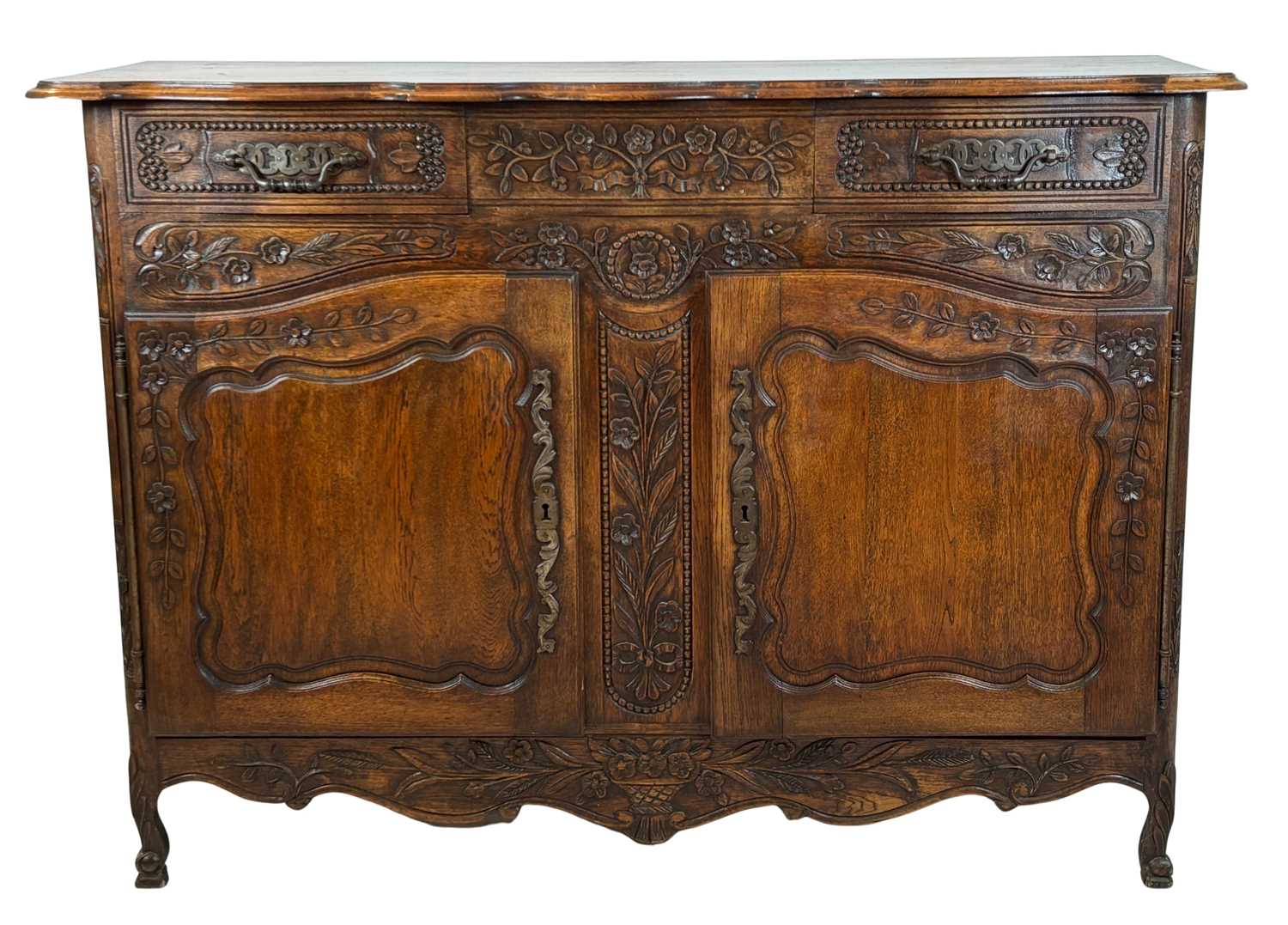 Lot 160 - French Provincial Style Carved Buffet.