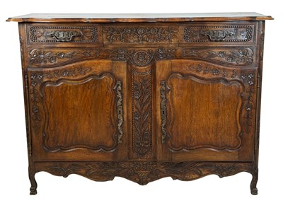 Lot 111 - French Provincial Style Carved Buffet.