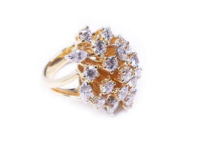 Lot 70 - Dazzling Diamond Cluster Ring.