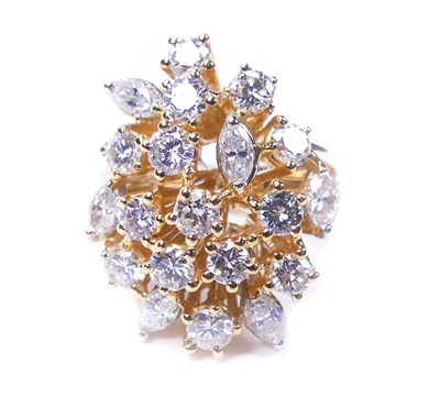 Lot 70 - Dazzling Diamond Cluster Ring.