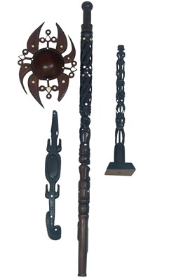 Lot 104 - Four Carved Sculptures with Mother of Pearl.
