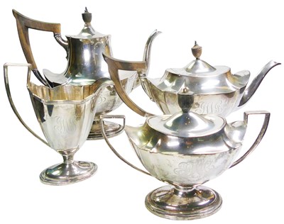 Lot 381 - Italian Sterling Silver Tea and Coffee Service.