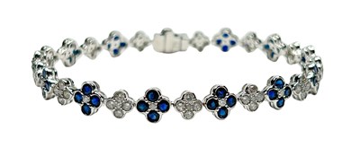 Lot 184 - Sapphire and Diamond Bracelet.