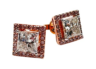 Lot 188 - Diamond Ear Studs.