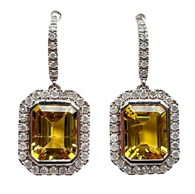 Lot 190 - Heliodor and Diamond Drops.