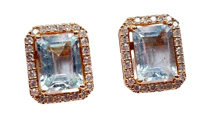 Lot 207 - Aquamarine Earrings.