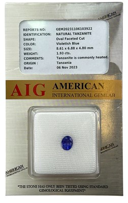 Lot 231 - Tanzanite Gem Oval Cut.