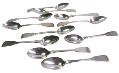 Lot 396 - Eleven Silver Teaspoons.