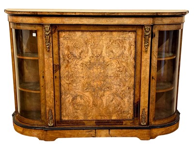 Lot 126 - Antique Walnut Burr Credenza.