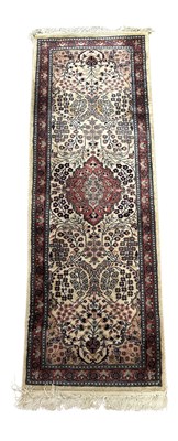 Lot 136 - Handwoven Wool Silk Blend Rug.