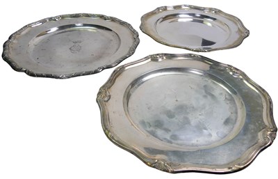 Lot 402 - Three 830 Silver Salvers.