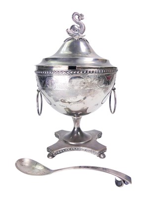 Lot 367 - Swedish Lidded Sugar Bowl and Spoon.