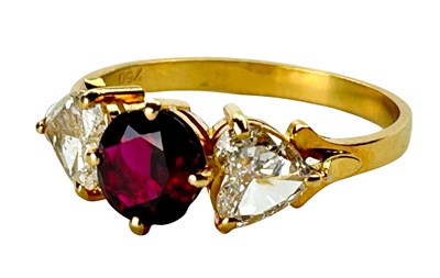 Lot 327 - Diamond Ruby Ring.