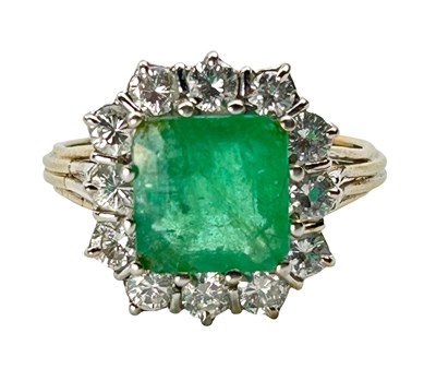 Lot 337 - Emerald Diamond Cluster.