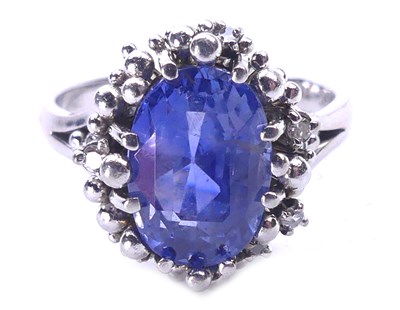 Lot 339 - Sensational Platinum Sapphire Ring.