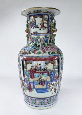 Lot 199 - Chinese polychrome enamel Cantonese vase.
