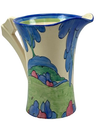 Lot 161 - Clarice Cliff ‘Rudyard’ Pattern Dafodil Jug.