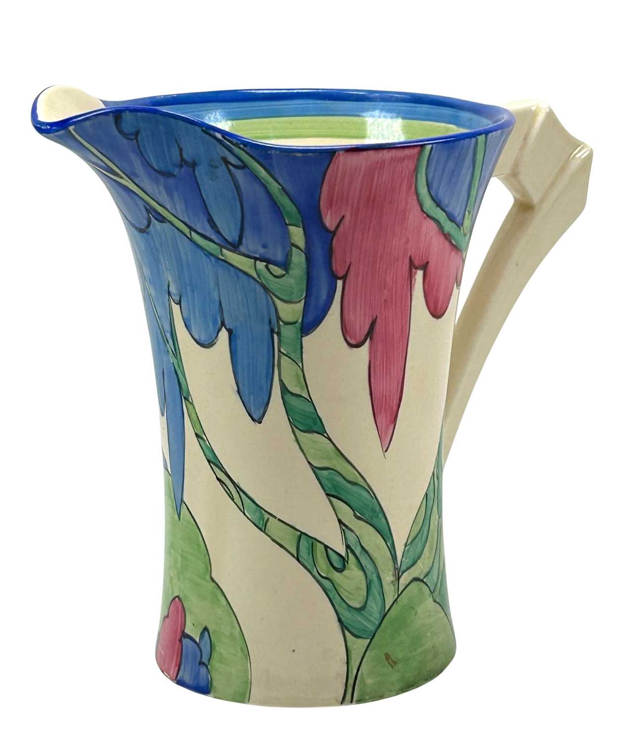 Lot 161 - Clarice Cliff ‘Rudyard’ Pattern Dafodil Jug.
