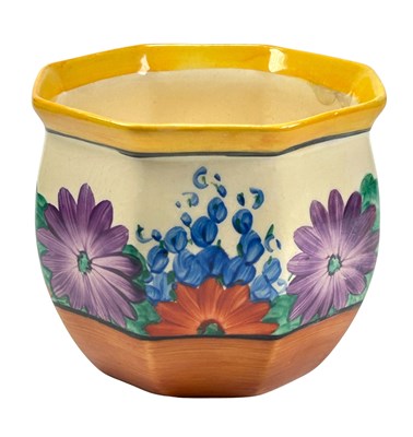 Lot 169 - Clarice Cliff Octagonal Pot “Gay Day” Pattern.