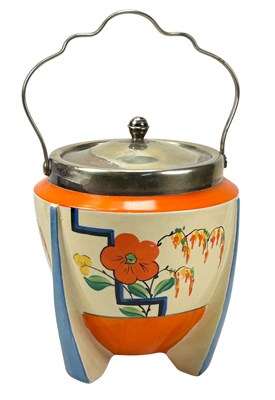 Lot 192 - Clarice Cliff Biscuit Barrel.