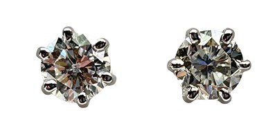 Lot 316 - Stud Earrings Set with Diamonds.
