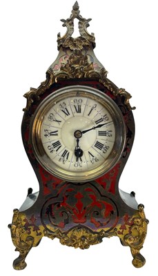 Lot 155 - French 19th Century Boulle Mantle Clock With Rococo Style Gilt Trimmings.