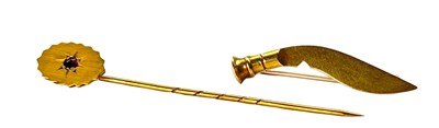 Lot 290 - 18ct Brooch and 15ct Pin.