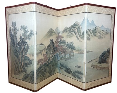 Lot 224 - Byobu Japanese Silk Screen.