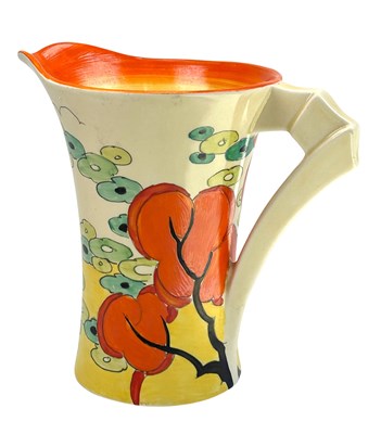 Lot 180 - Clarice Cliff 'Orange Erin' Pattern Dafodil Jug.