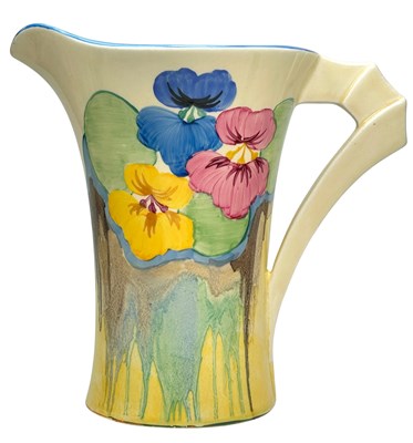 Lot 181 - Clarice Cliff 'Pansies' Pattern Daffodil Jug.