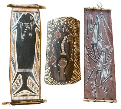 Lot 113 - 3x Bark Paintings.