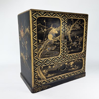 Lot 200 - A Japanese C. 1900 Lacquer ware cabinet.