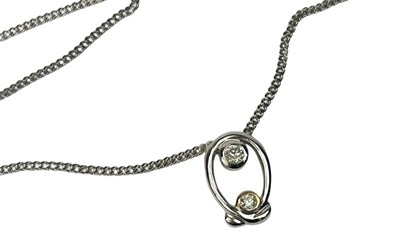 Lot 184 - Pearl and Diamond Ring with Pendant and Chain.