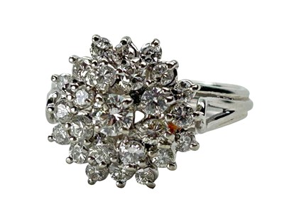 Lot 282 - Diamond Basket Cluster Style Ring.