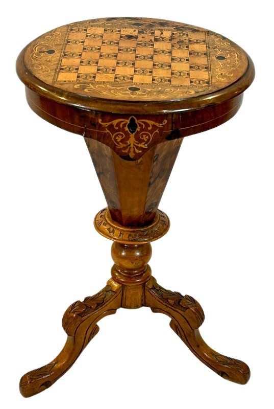 Lot 112 - Small Walnut Marquetry Games Table.