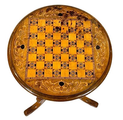 Lot 112 - Small Walnut Marquetry Games Table.