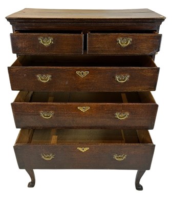 Lot 119 - English Oak Chest of Drawers on Stand.