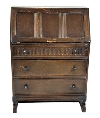 Lot 109 - Vintage Secretary Bureau with Inlaid Leather Top.