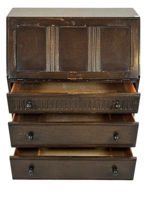 Lot 109 - Vintage Secretary Bureau with Inlaid Leather Top.