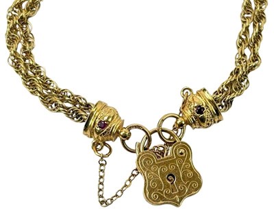 Lot 262 - 9ct Padlock Bracelet.
