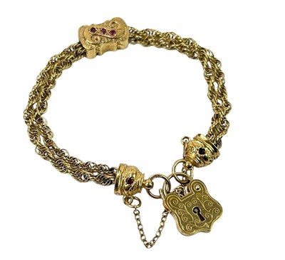 Lot 262 - 9ct Padlock Bracelet.