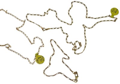 Lot 204 - Two Fine Linked Figaro Chains and a Bracelet.